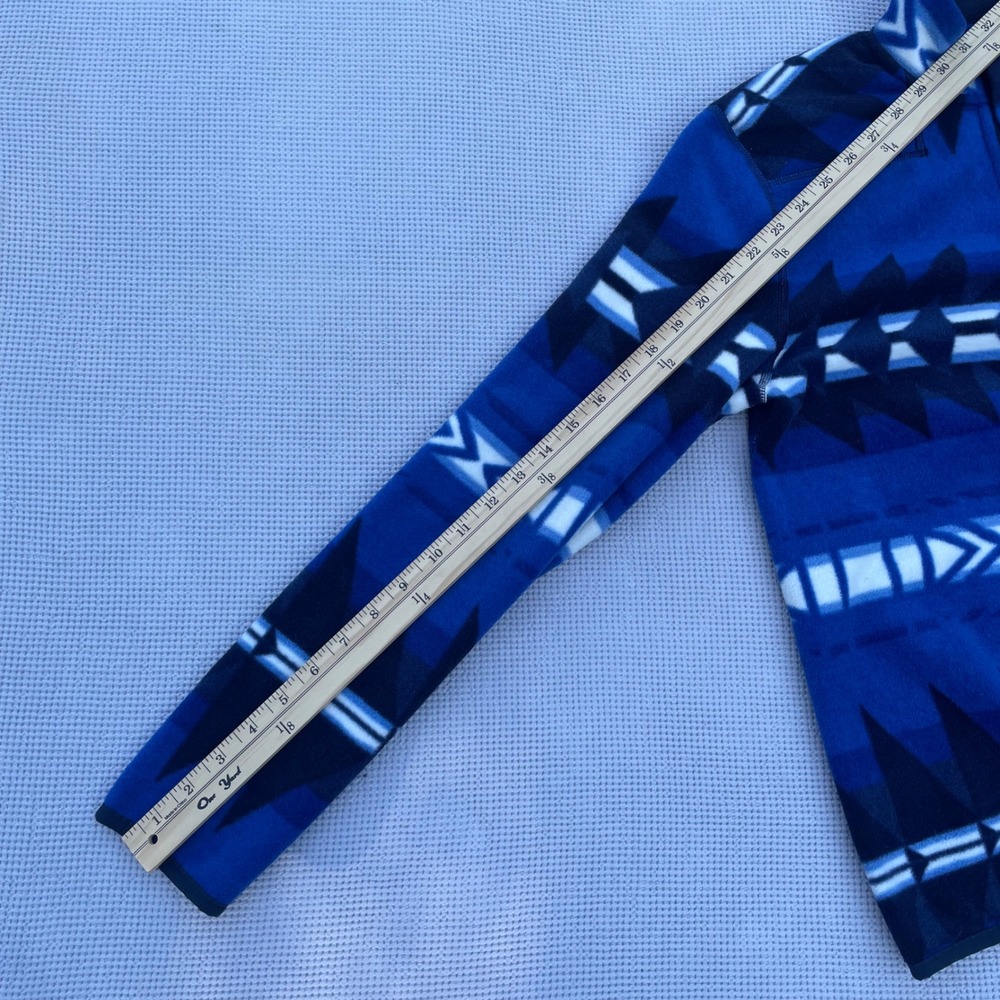 Vineyard Vines Mens XS Shep Fleece Pullover Aztec Blue Geometric Snap Mock - Picture 7 of 7
